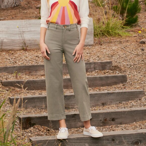 Marine Layer Bridget Crop Pants Dusty Olive Size 6 NWT - Picture 9 of 10